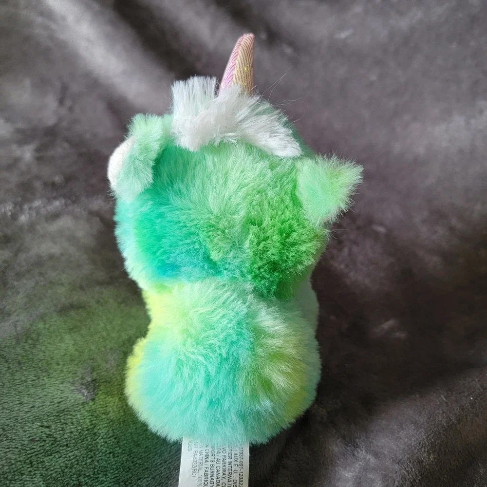 Greenbrier International Unicorn Plush Kids 5in Green Excellent Tie Dye Fuzzy